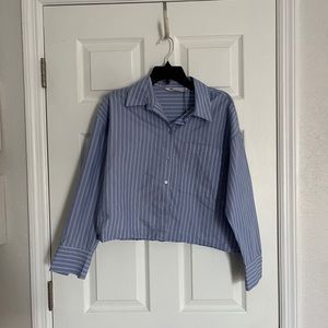 Zara cropped Oxford shirt